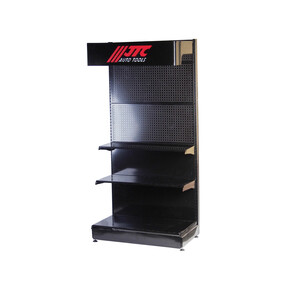 JTC-0002 - Стенд для инструмента 100х205х50см с подсветкой и двумя полками JTC - 
Материал: сталь 3 мм.
Покрытие: порошковое, черного цвета.
Перфорация: шаг 25 мм.
В комплекте: 2 дополнительных полки.
Параметры: 1000х2050х500 мм.
Стенд оборудован светодио