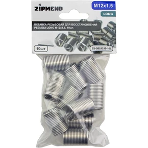 Вставка резьбовая для восстановления резьбы LONG M12 х 1.5, 10шт., ZIPMEND