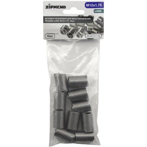 Вставка резьбовая для восстановления резьбы LONG M12 х 1.75, 10шт., ZIPMEND