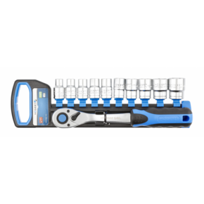 HOEGERT Набор торцевых головок 10 шт. и трещоткой 1/2