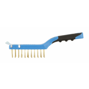 HOEGERT Щетка из латунной проволоки со скребком, 4 х 11