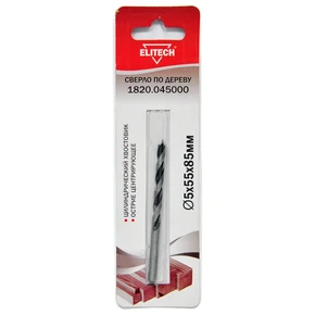 Сверло 5х85мм дерево Elitech 1820.045000
