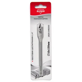 Сверло 16х150мм HEX1/4' перо Elitech 1820.048200