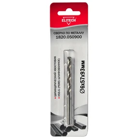 Сверло 6.0х93 HSS-G 1шт Elitech 1820.050900