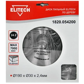Диск пильный 190х30 24зуб Elitech 1820.054200