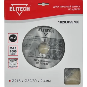 Диск пильный 216х32/30 24зуб Elitech 1820.055700