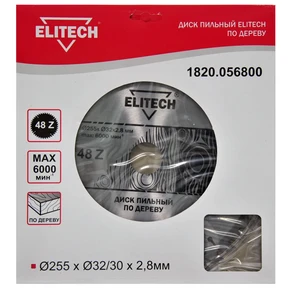 Диск пильный 255х32/30 48зуб Elitech 1820.056800