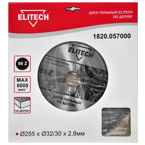 Диск пильный 255х32/30 96зуб Elitech 1820.057000