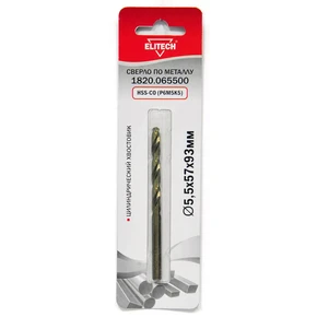 Кобальтовое сверло 5.5х93 1шт Elitech 1820.065500