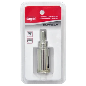 Коронка алмазная 22мм Elitech 1820.081100