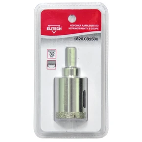 Коронка алмазная 32мм Elitech 1820.081500