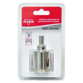 Коронка алмазная 35мм Elitech 1820.081600