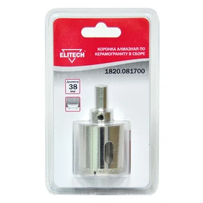 Коронка алмазная 38мм Elitech 1820.081700