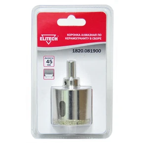 Коронка алмазная 45мм Elitech 1820.081900