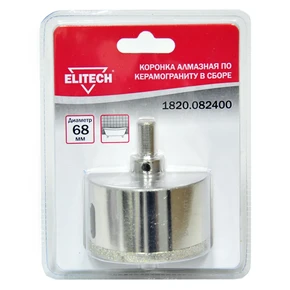 Коронка алмазная 68мм Elitech 1820.082400