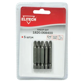 Набор бит PH3 50мм 5шт Elitech 1820.068400