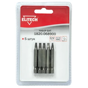 Набор бит SL4 50мм 5шт Elitech 1820.068900
