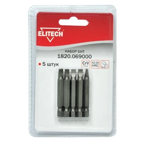 Набор бит SL5 50мм 5шт Elitech 1820.069000