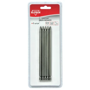 Набор бит PH2 150мм 5шт Elitech 1820.069400