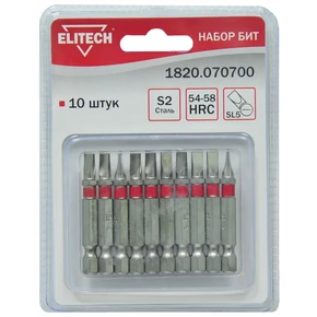 Набор бит SL5 50мм 10шт Elitech 1820.070700