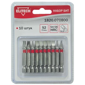Набор бит SL6 50мм 10шт Elitech 1820.070800