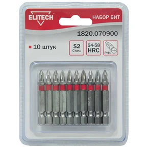 Набор бит PH1 50мм 10шт Elitech 1820.070900