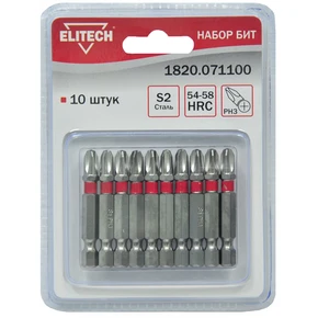 Набор бит PH3 50мм 10шт Elitech 1820.071100