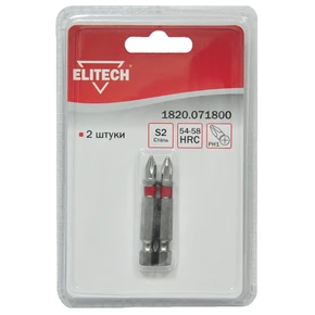 Набор бит PH1 50мм 2шт Elitech 1820.071800