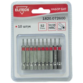 Набор бит TORX8 50мм 10шт Elitech 1820.072600