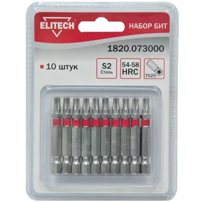 Набор бит TORX25 50мм 10шт Elitech 1820.073000