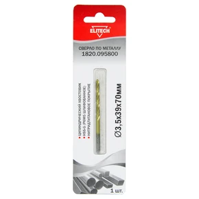 Сверло 3.5х70 HSS-G+TiN 1шт Elitech 1820.095800