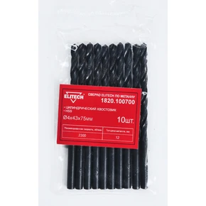 Сверло HSS 4.0х75 1шт Elitech 1820.100700