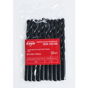 Сверло HSS 7.0х109 1шт Elitech 1820.102100