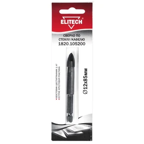 Сверло 12х85мм HEX1/4' стекло Elitech 1820.105200