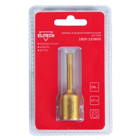 Коронка алмазная, 6мм х М14 Elitech 1820.120800