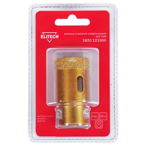 Коронка алмазная, 32мм х М14 Elitech 1820.121900