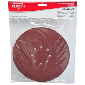 Круг шлифовальный 225мм Р80 5шт Elitech 1820.126100