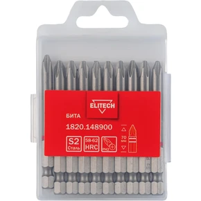 Бита PH2 70мм 1шт Elitech 1820.148900