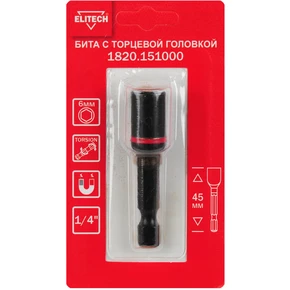 Бита торцевая головка ударная 6мм 45мм Elitech 1820.151000