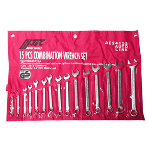 Набор ключей комбинированных 6-21мм 15 предметов в планшете JTC