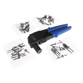 Заклепочник 5,6.3,6.6мм углового типа с заклепками 40шт. JTC