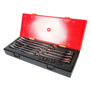 Набор ключей рожково-накидных трещоточных 14 предметов в кейсе JTC