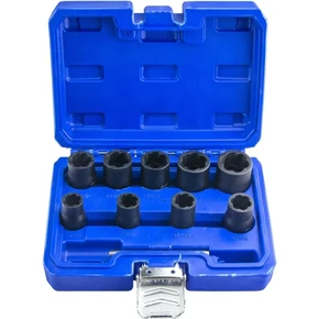 Набор головок экстракторов для поврежденного болтов и гаек 3/8», (10–17, 19мм), 10 предметов, ZIPMEND