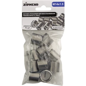 Вставка резьбовая для восстановления резьбы M14 х 1.5 мм., 10 штук, ZIPMEND