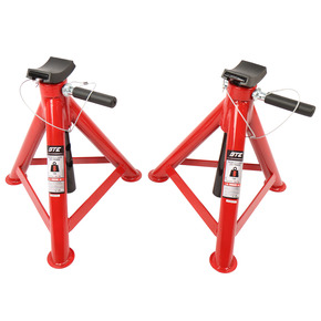 GTE-TH58001 - Стойка ремонтная 8т h=385-600мм 2шт GTE - 
Грузоподьемность: 8 т 
Мин.высота: 385 мм
Макс.высота: 600 мм
Резиновая насадка: нет
Тип фиксации : штифт

Преимущество:

Пальцевой механизм фиксации. 
Фиксирующий стержень прикреплен к основанию с 