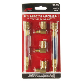 JTC-3005 - Набор адаптеров для заправки автокондиционера (R-12) JTC - Предназначен для заправки автомобильных кондиционеров хладагентом R-12.

В комплект входят 5 различных адаптеров (крепеж 1/4